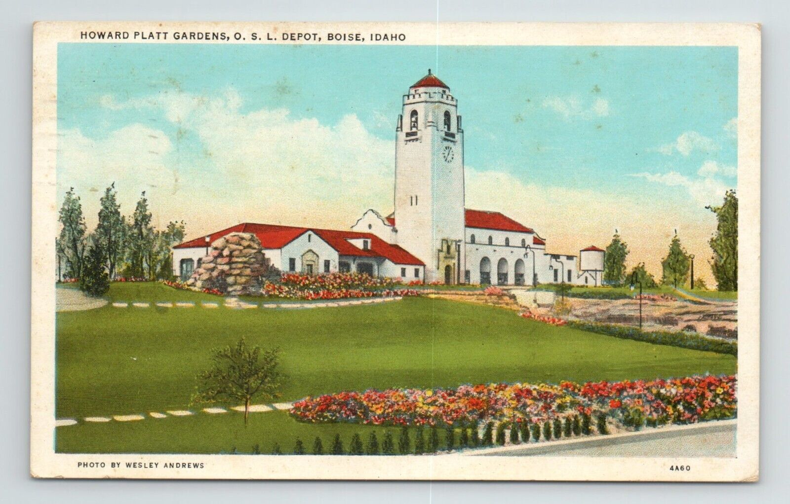 Howard Platt Gardens OSL Oregon Short Line Railroad Depot Boise ID VTG Postcard