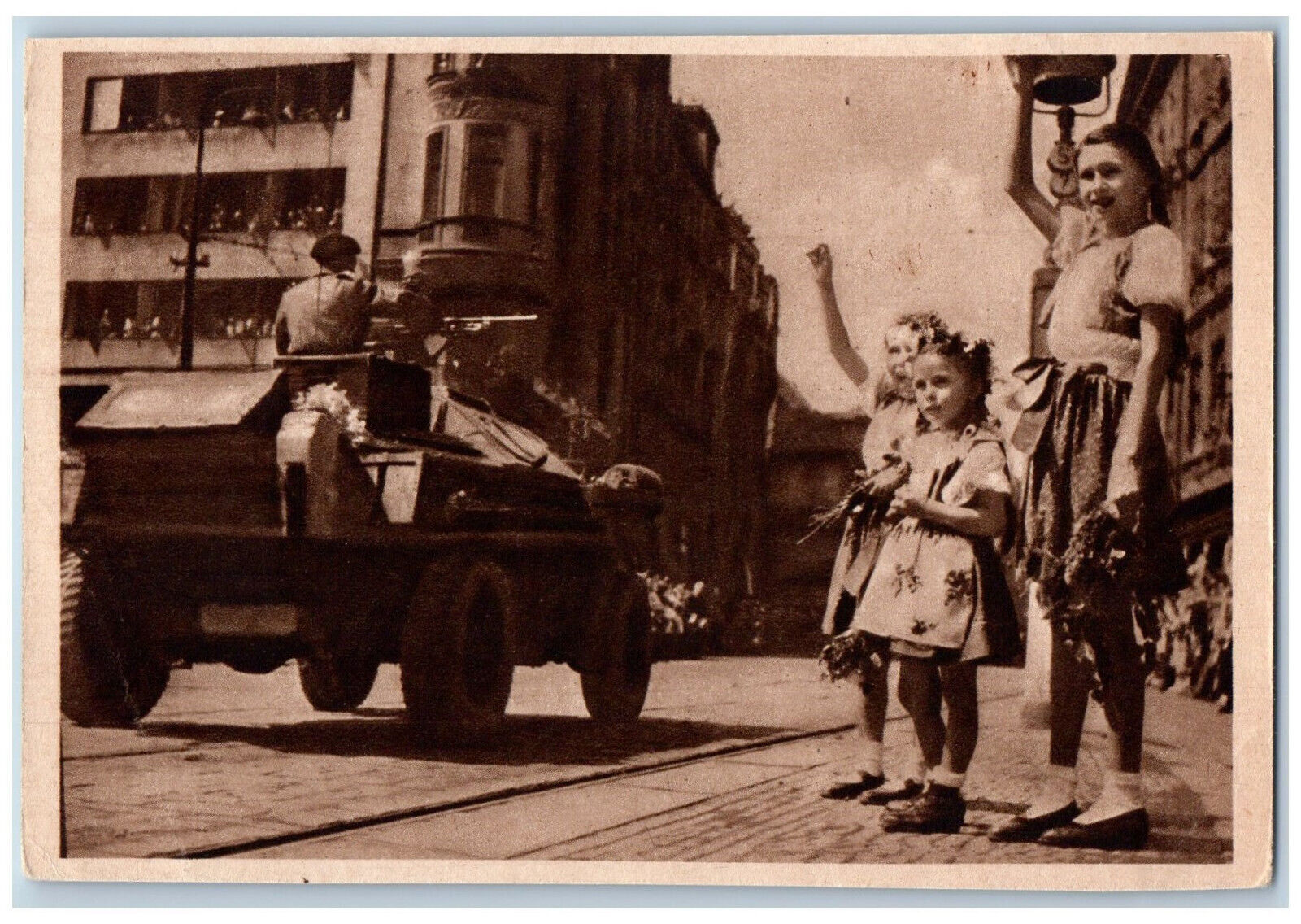 Czechia Postcard Prague Welcomes Czech Brigade from West 1946 WW1 Unposted