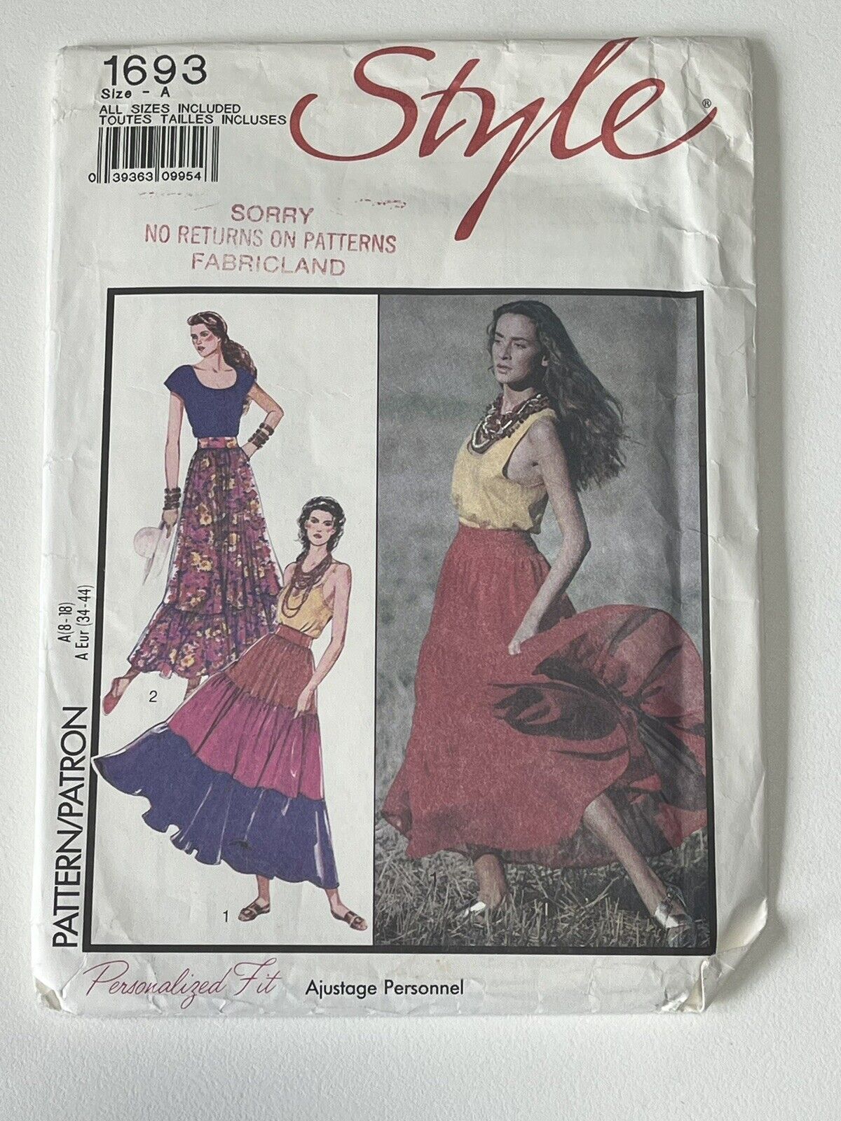 Full Skirt Tiered Ruffle Prairie Size 8-18 1693 Style Uncut Sewing Pattern