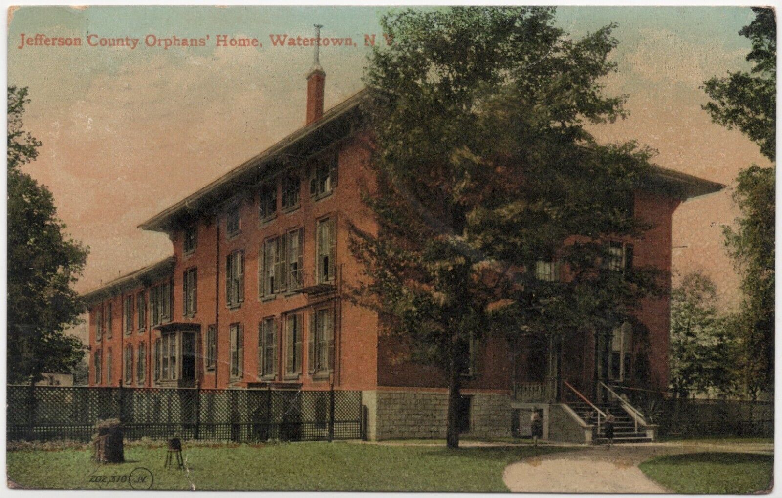 Jefferson County Orphans\' Home Watertown New York Posted 1910 Postcard