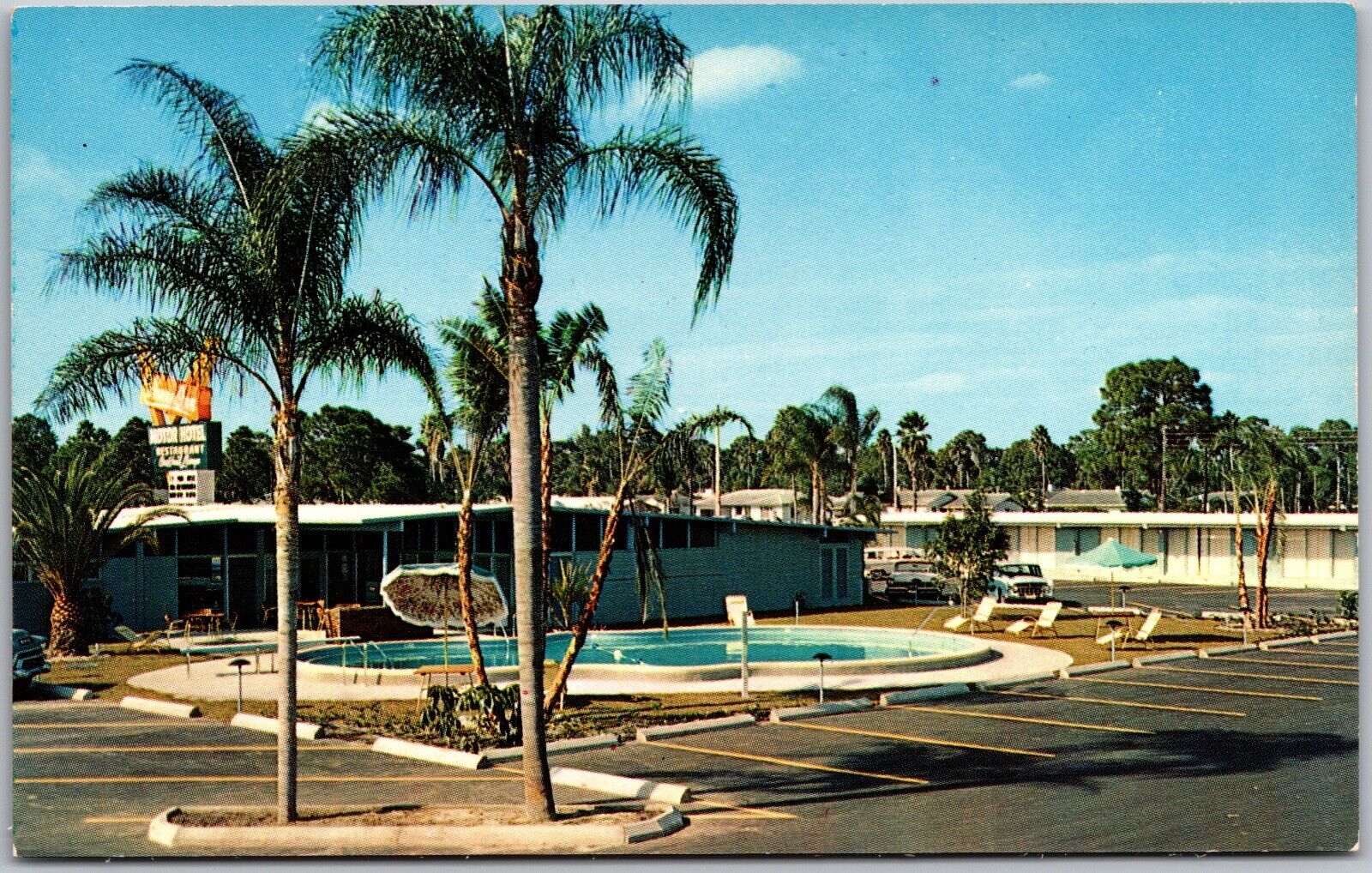 Postcard Vintage Chrome Cabana Inn Motor Hotel Sarasota Florida FL