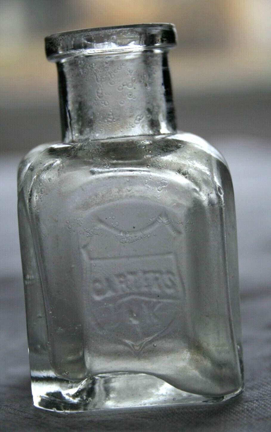 Antique Ink Well Bottle Carter\'s Embossed Shield 1880\'s