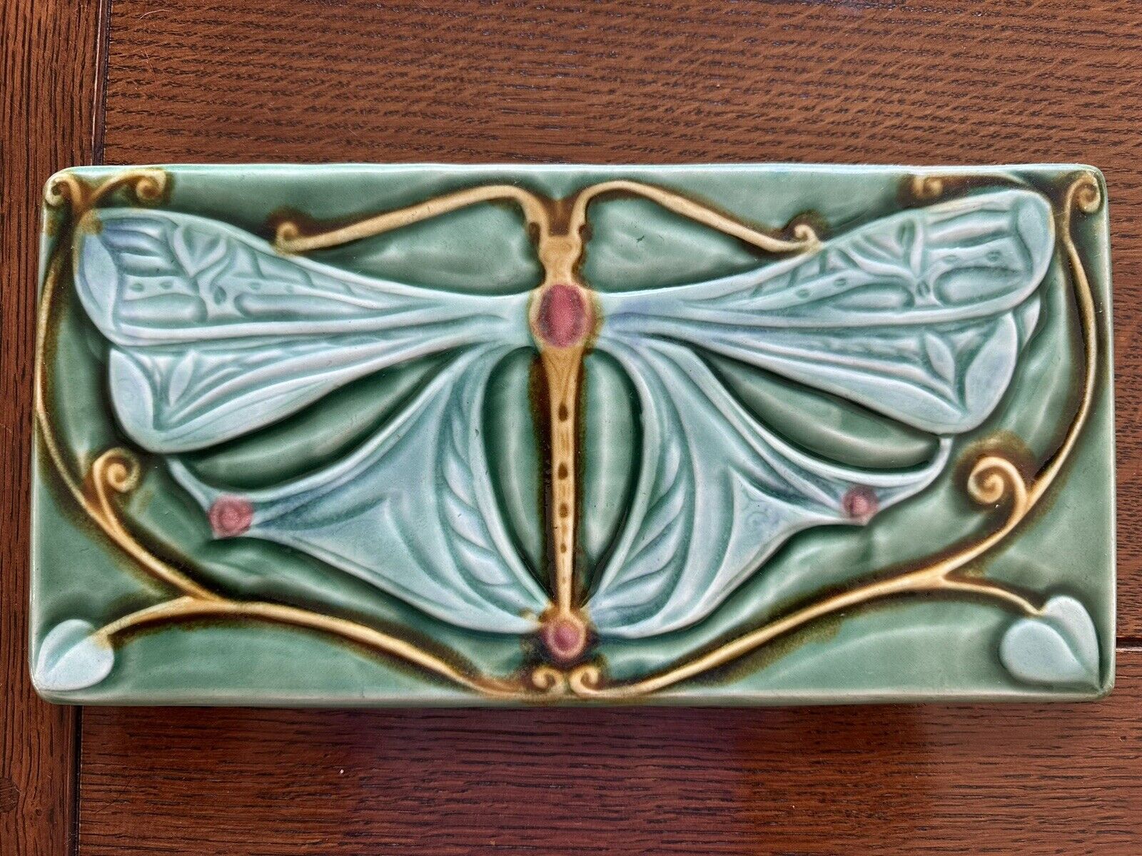Mary Philpott Arts & Crafts Tile - Art Nouveau Moth - Large