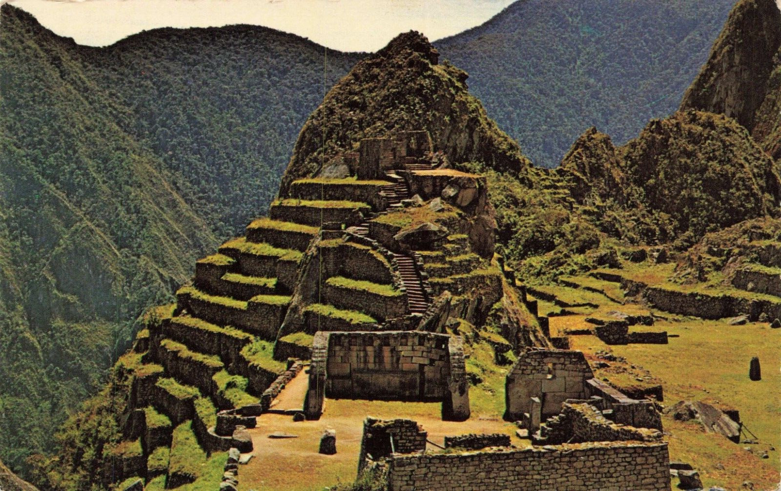 Postcard Machupicchu Cuzco Peru Inca Indians Chrome 1967