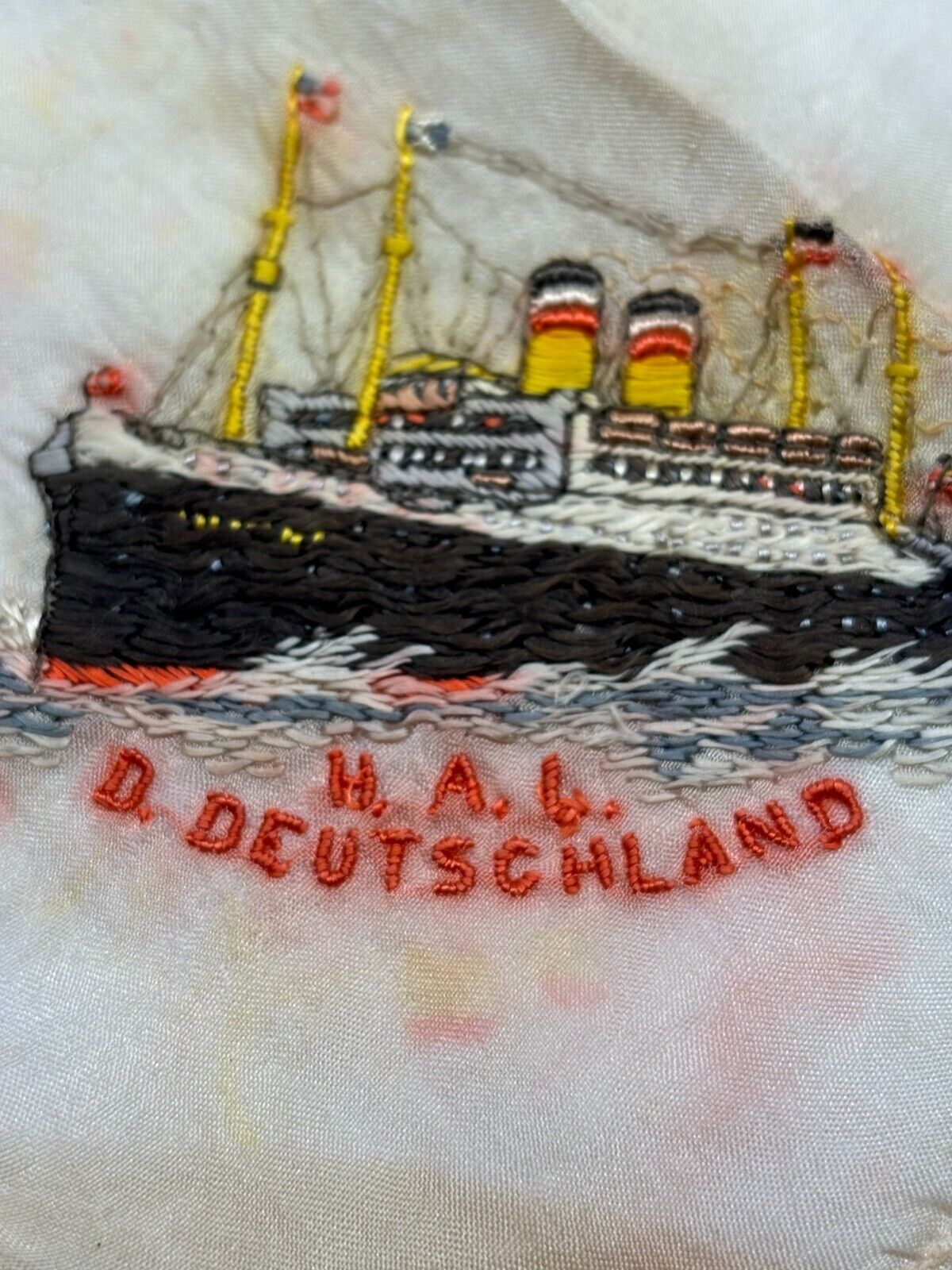 SS DEUTSCHLAND Hamburg America Line Souvenir Handkerchief