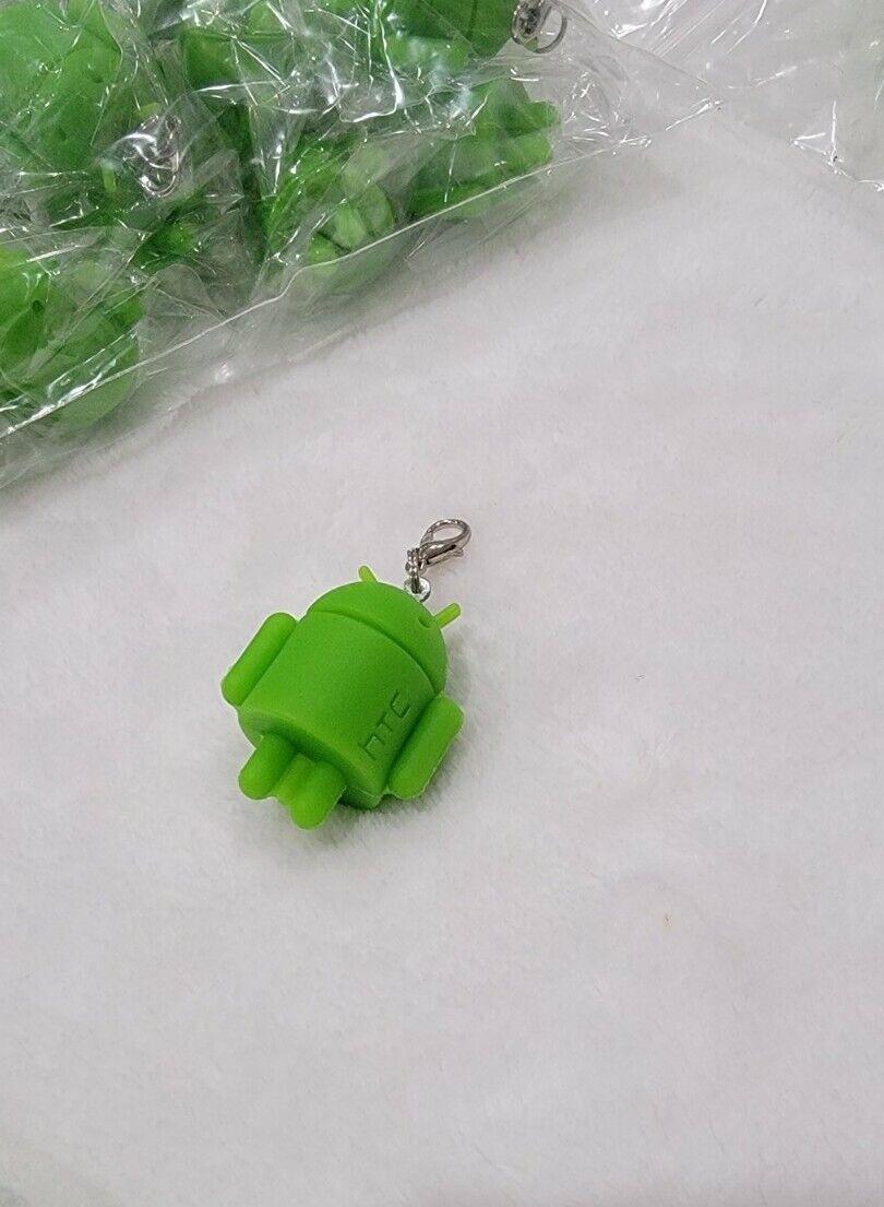 New Lot Of 200 Rubber Robot Google Android Key Chain Charm Mini Doll Green HTC