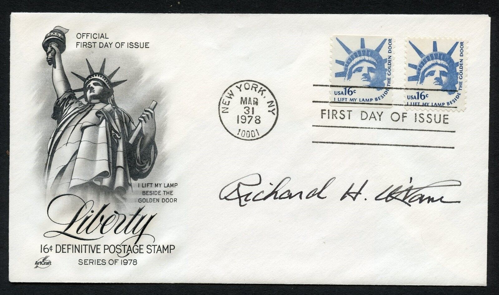 Richard O'Kane d1994 signed autograph FDC Medal of Honor Recipient USN WWII BAS