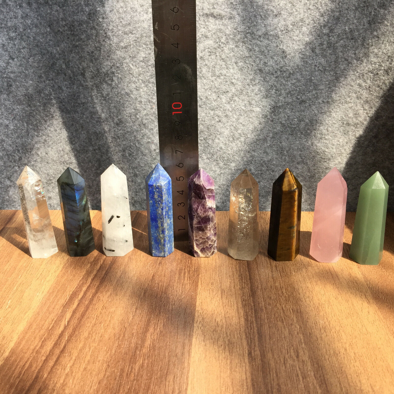 A lot natural quartz obelisk crystal wand point healing 9pcs 