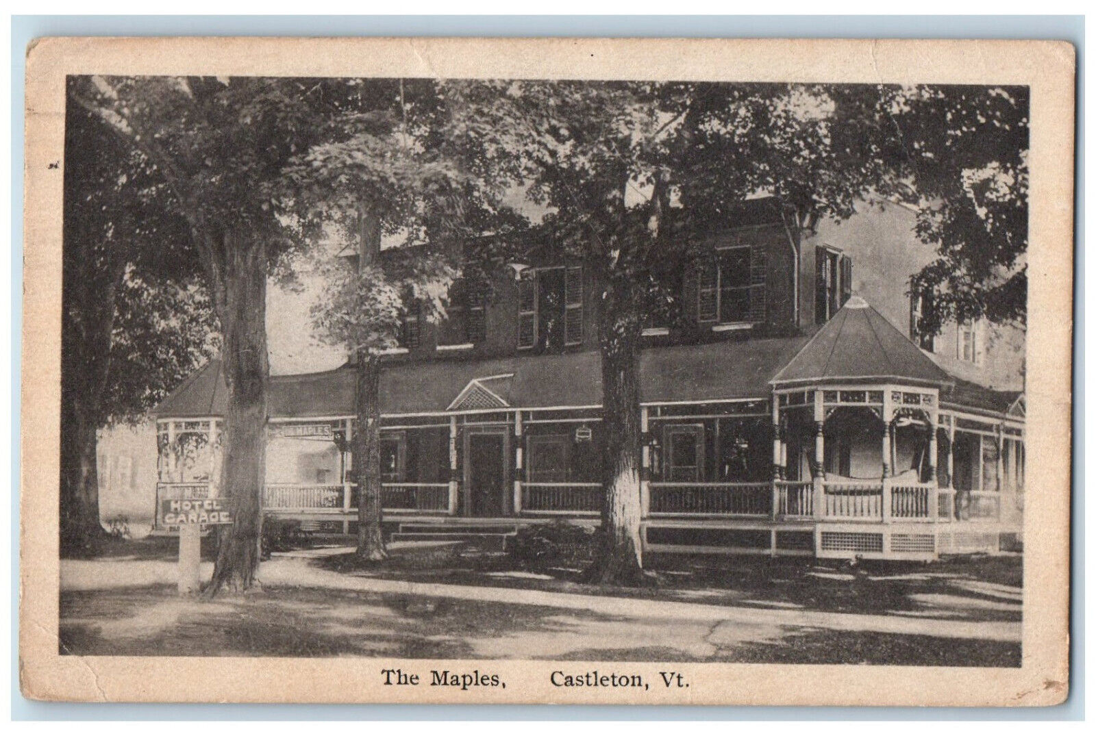 1919 Big Building The Maples Castleton Vermont VT Posted Antique Postcard