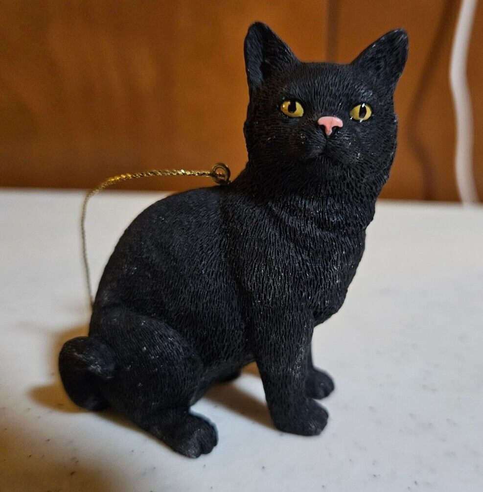 Shorthair Black Cat Christmas Ornament