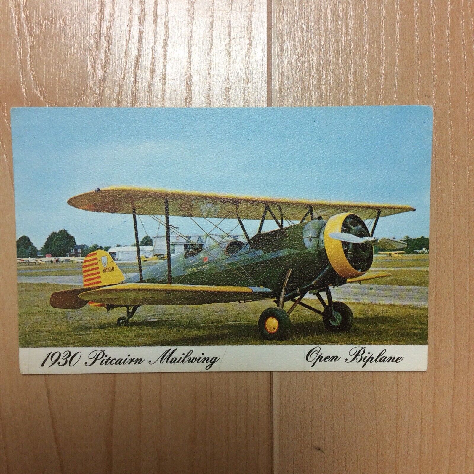 Vintage 1950’s Pitcairn Mailwing Biplane Airplane Postcard Air Mail plane