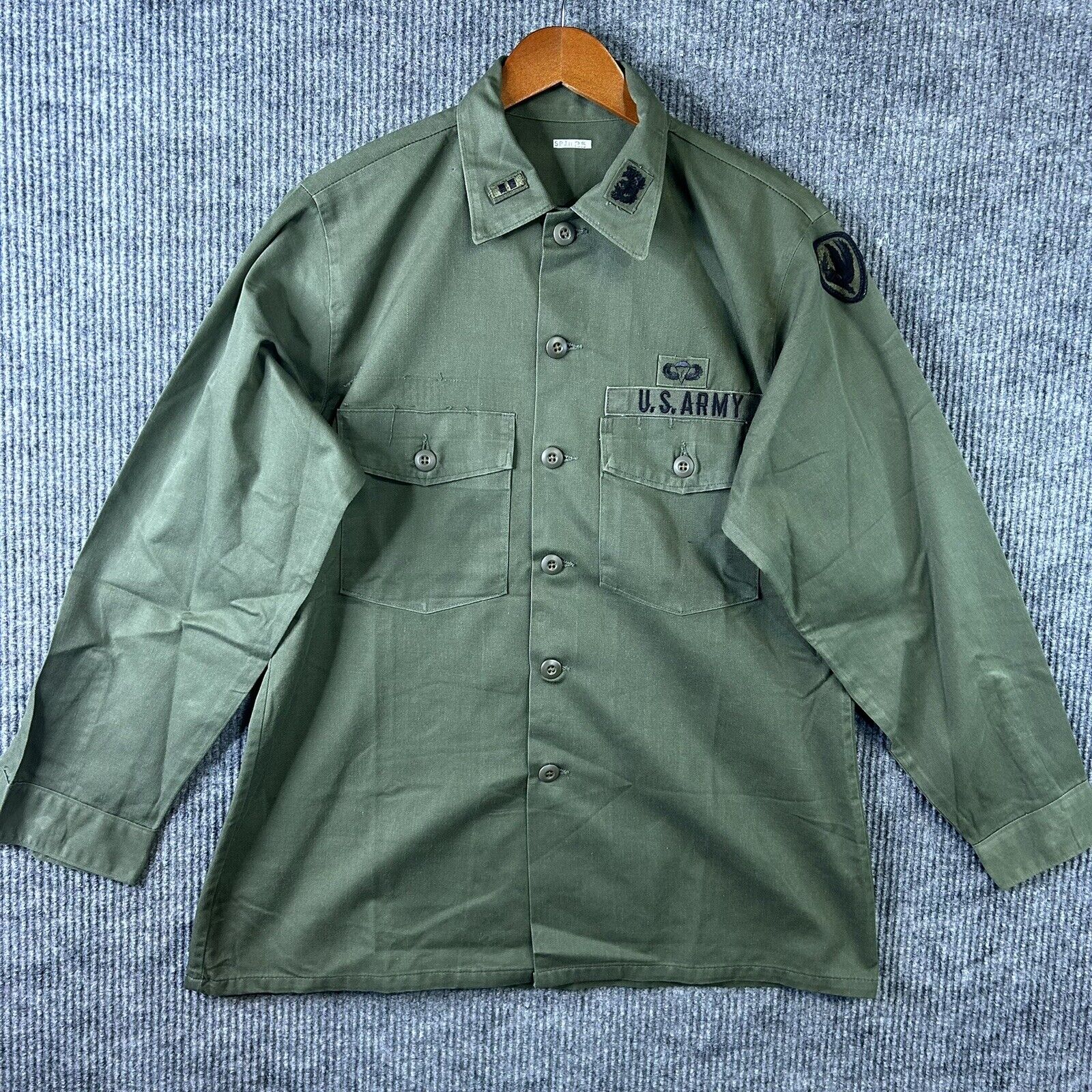 Vintage Military Us Army Utility Shirt Durable Press OG 507 Size XL Long Sleeve
