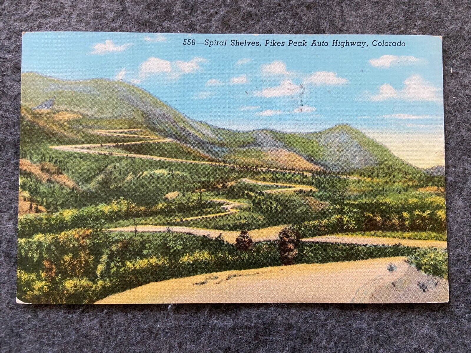 Spiral Shelves, Pikes Peak Auto Highway, Colorado Vintage Postcard