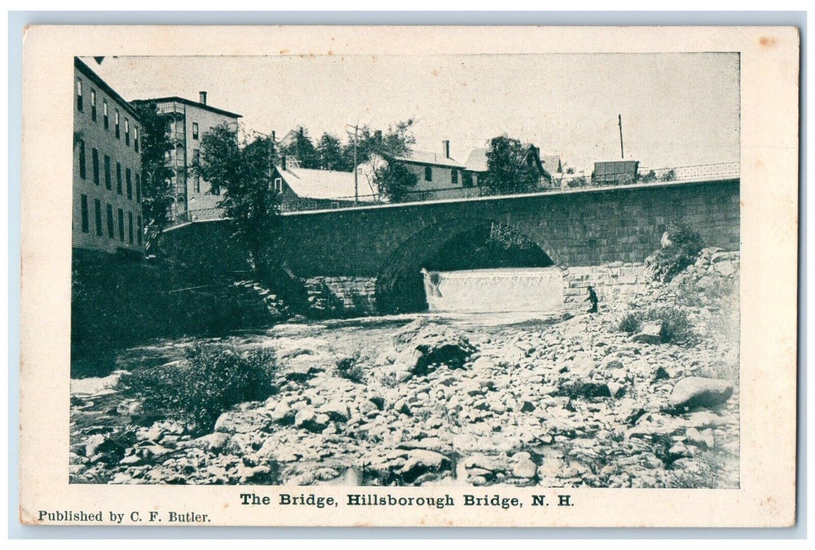 c1905 The Bridge Hillsborough Bridge New Hampshire NH Vintage Antique Postcard