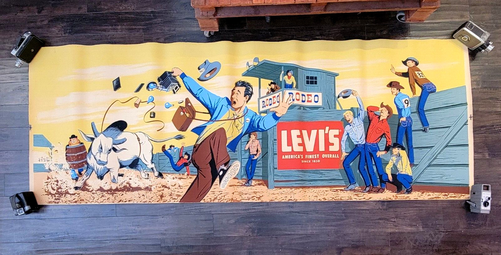 Vintage Levi\'s Poster  8 ft x 2 ft 10 in  1950~60\'s Rare
