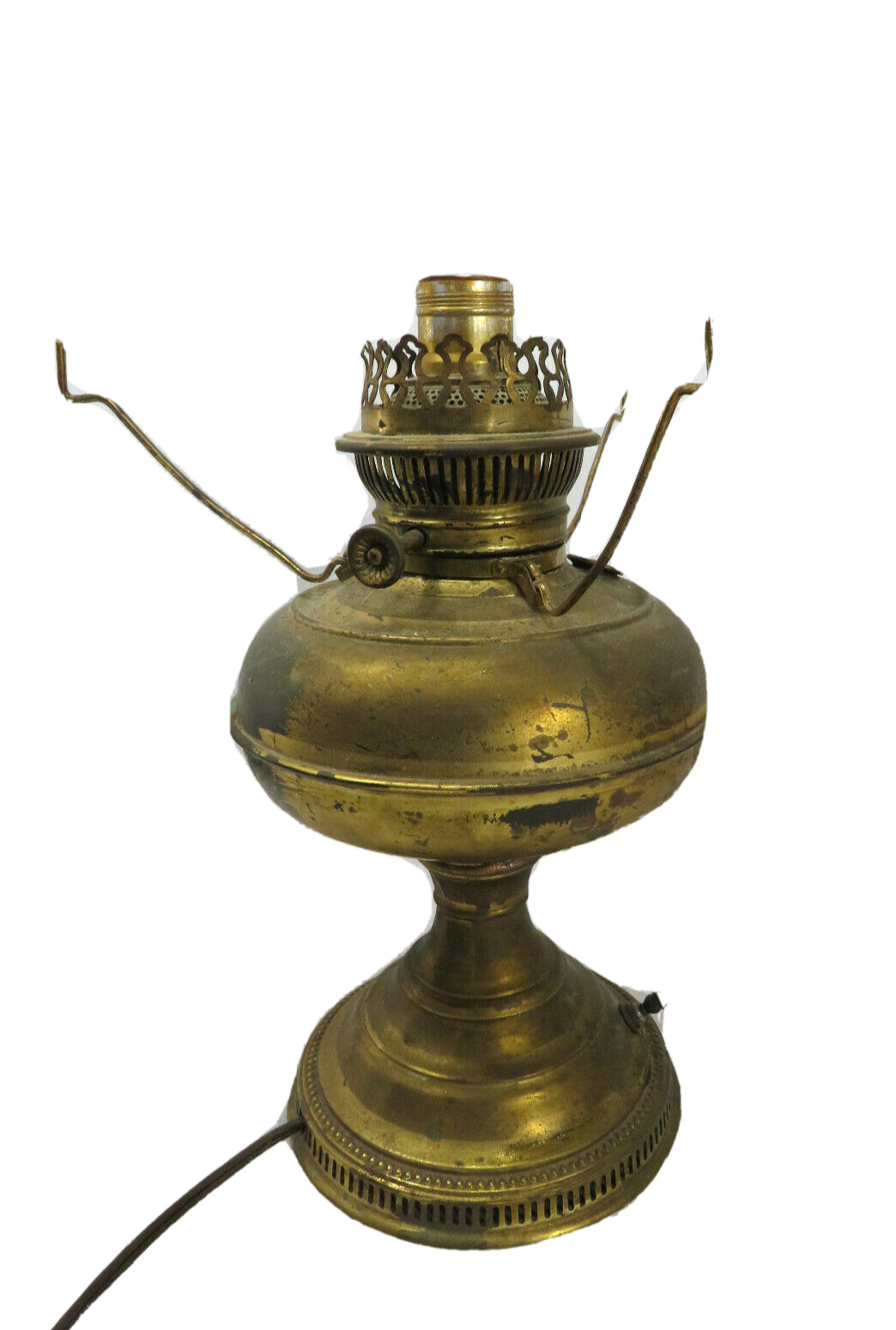 Antique B&H Bradley & Hubbard Brass Converted Oil Lamp