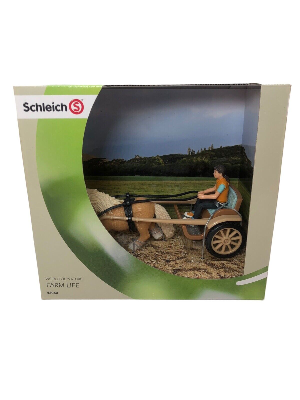 Schleich Shetland Pony & Cart 42040 Rare Retired Boxed New World Of Nature
