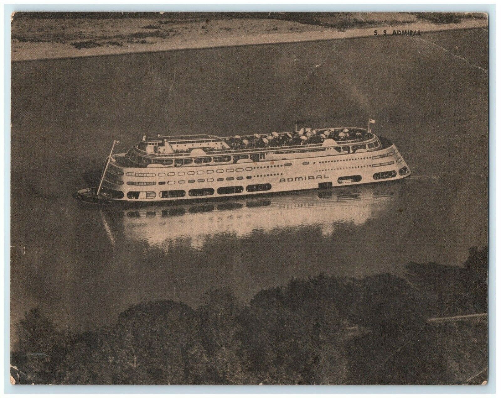 Oversized Super Postcard SS Admiral River Steamer Boat Ship Mississippi 9\