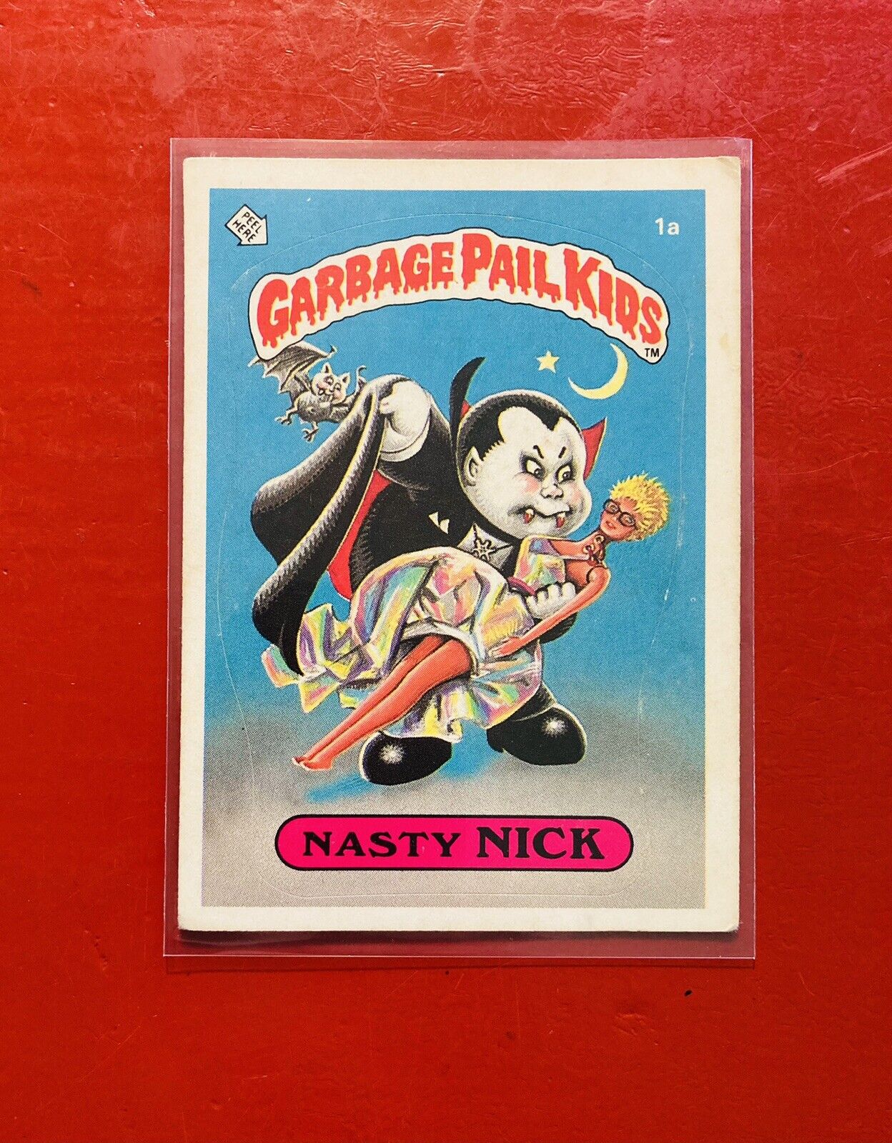 1985 Topps Garbage Pail Kids NASTY NICK 1a Series 1 Glossy one *