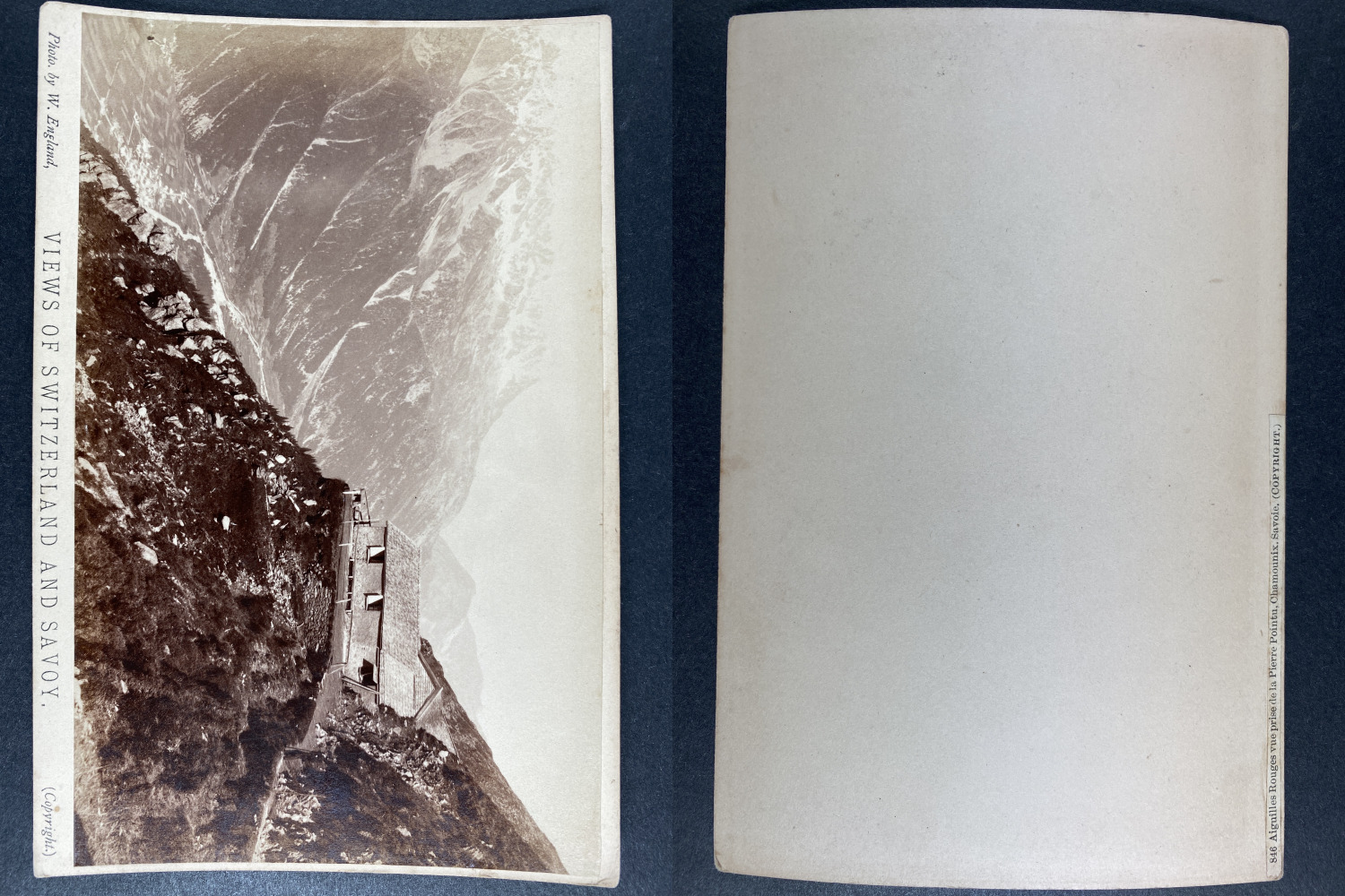 Chamonix, red needles seen from the pointed stone, vintage albumen print, 