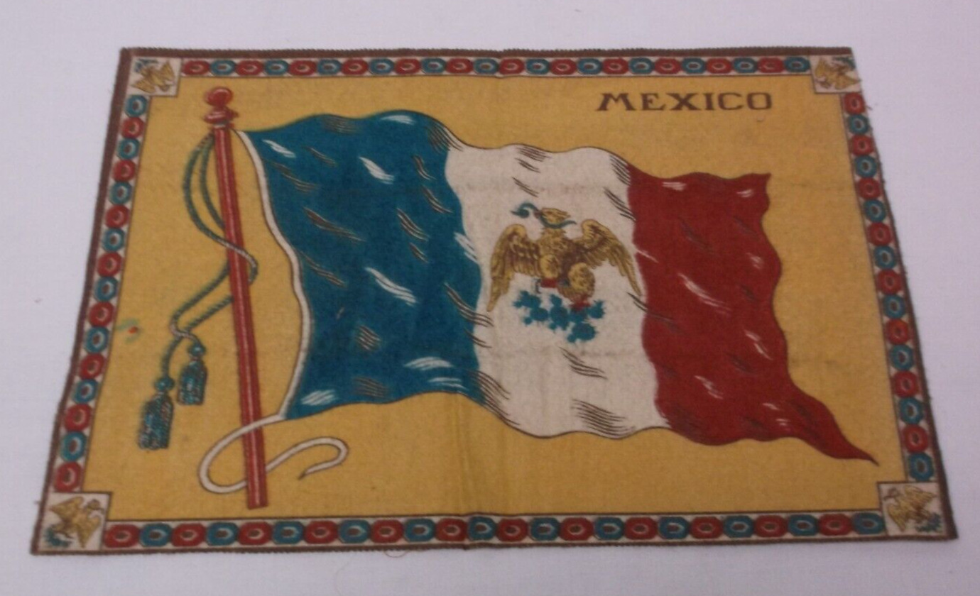 Vintage Tobacco Felt Large Mexico Flag