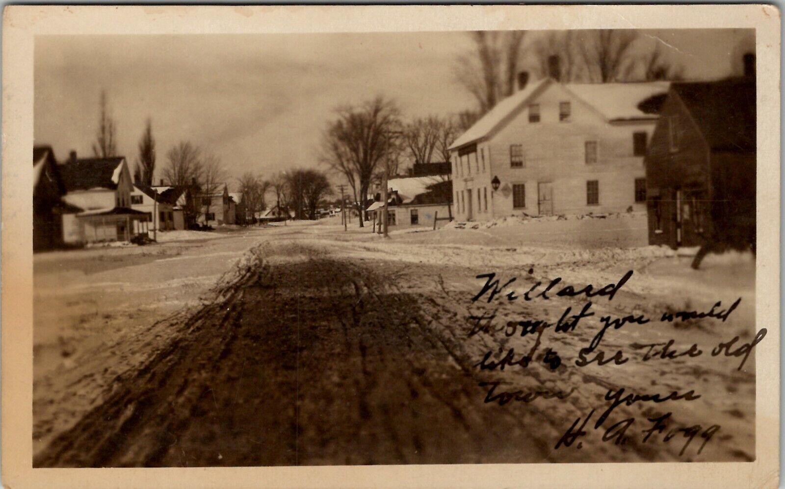 RPPC Bradford Maine Early Street View Willard Plummer & Fogg Family Postcard V15