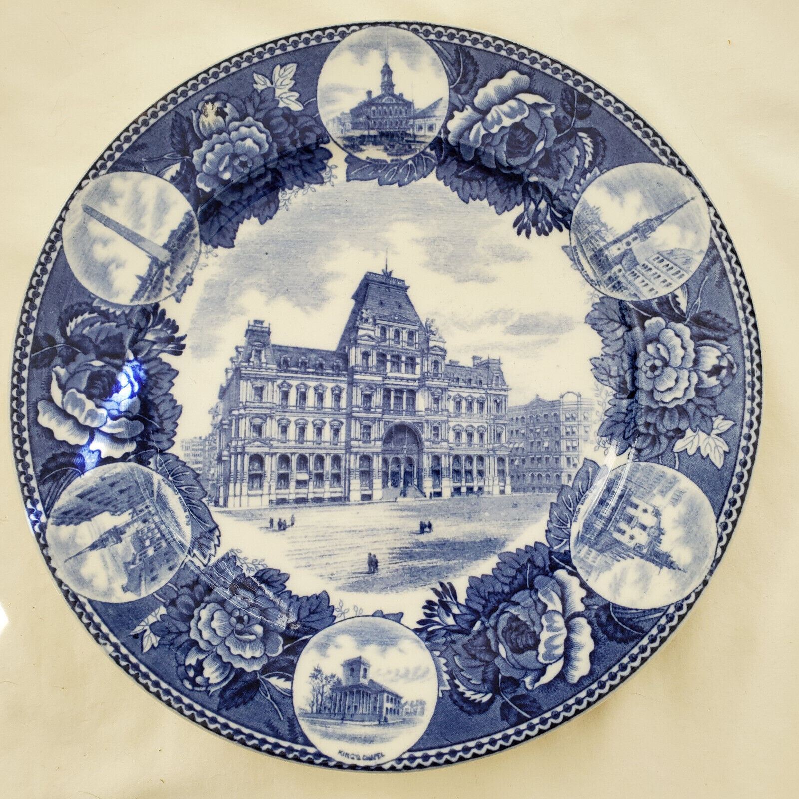 Boston, Mass. Antique 1904 Wedgwood Plate, Various Buildings Shown 10\