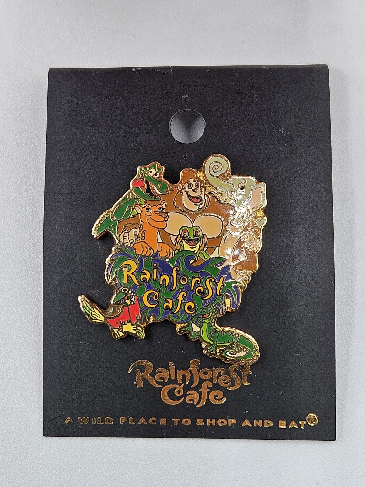 Vintage 1999 Rainforest Cafe Animals Enamel Pin Alligator Gorilla Frog Elephant
