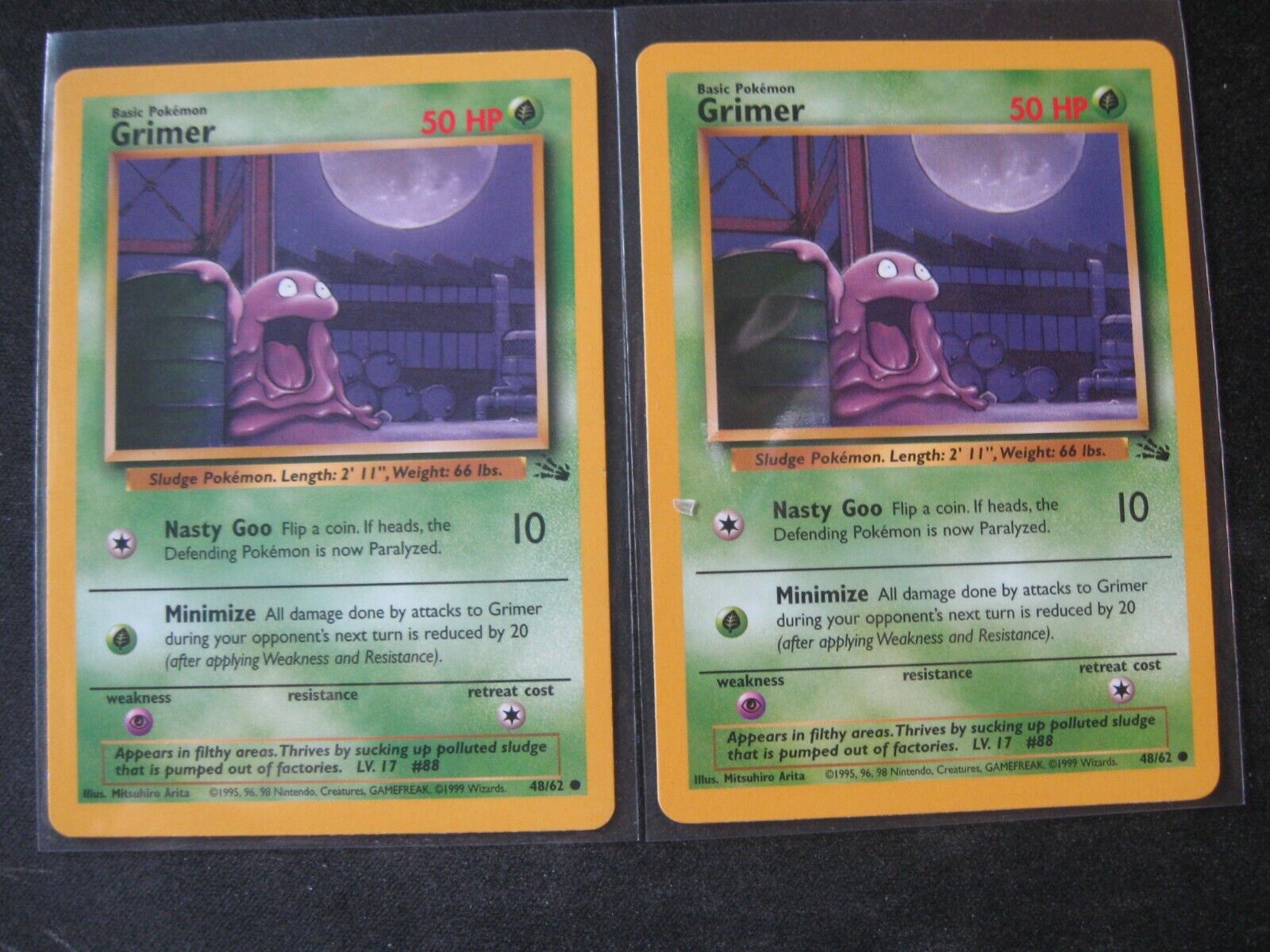 GRIMER 2-CARD LOT 1999 Pokemon Fossil Unlimited C #48 NM