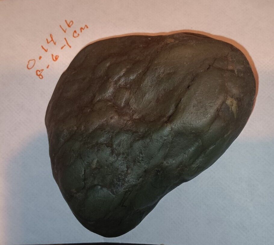 Rough green 100% Natural palm-sized rock from Trinity river in California