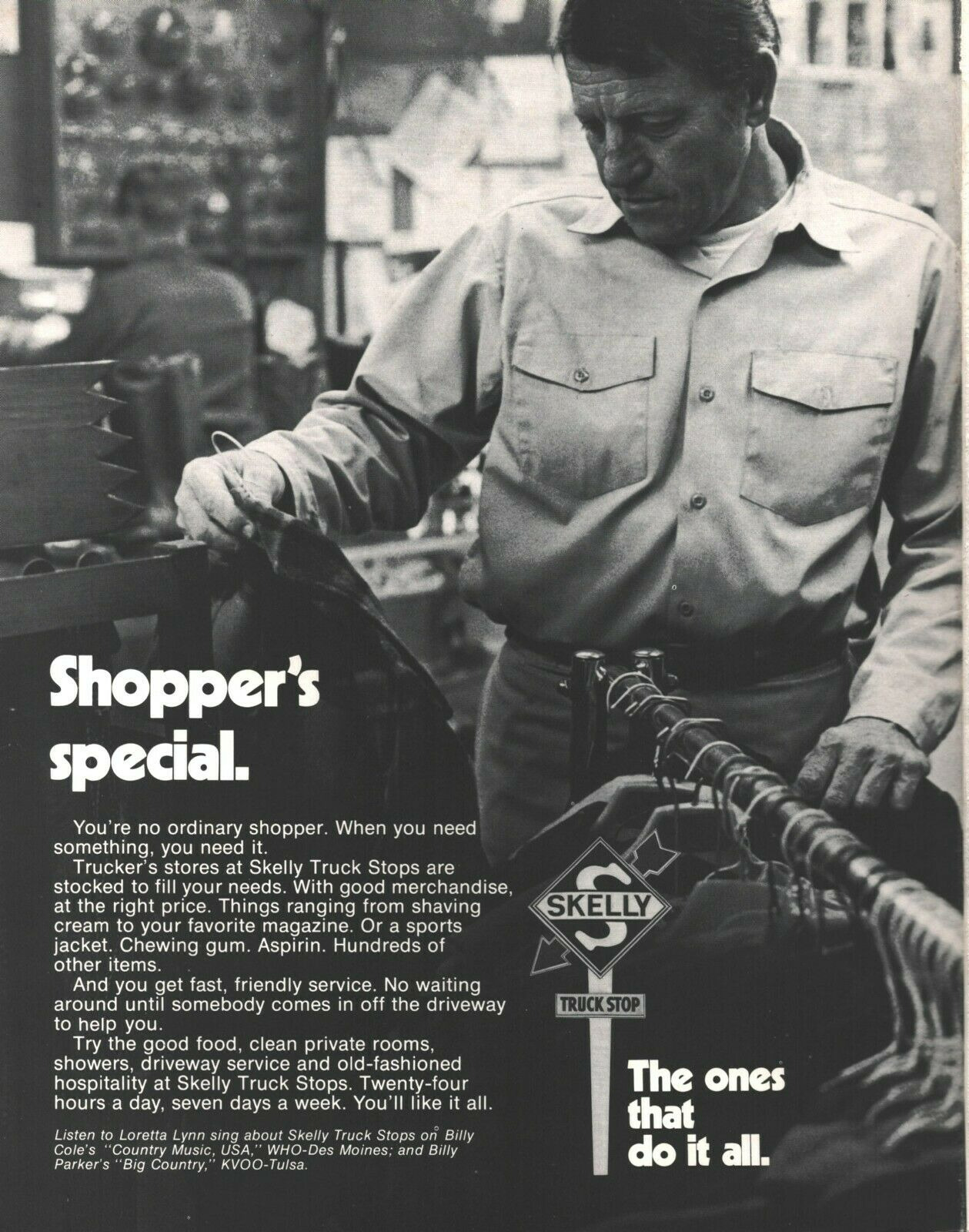 1972 Skelly Truck Stops - Vintage Advertisement