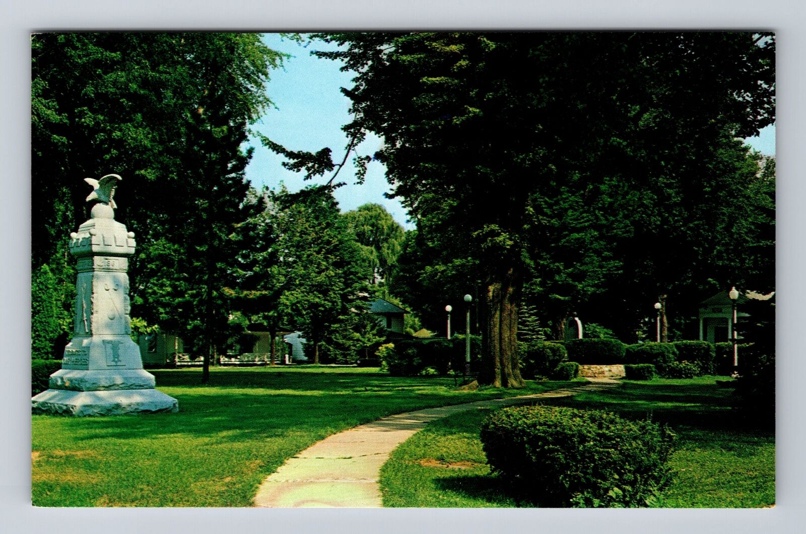 Monroeville OH-Ohio, Scenic View in Village Park, Antique Vintage Postcard