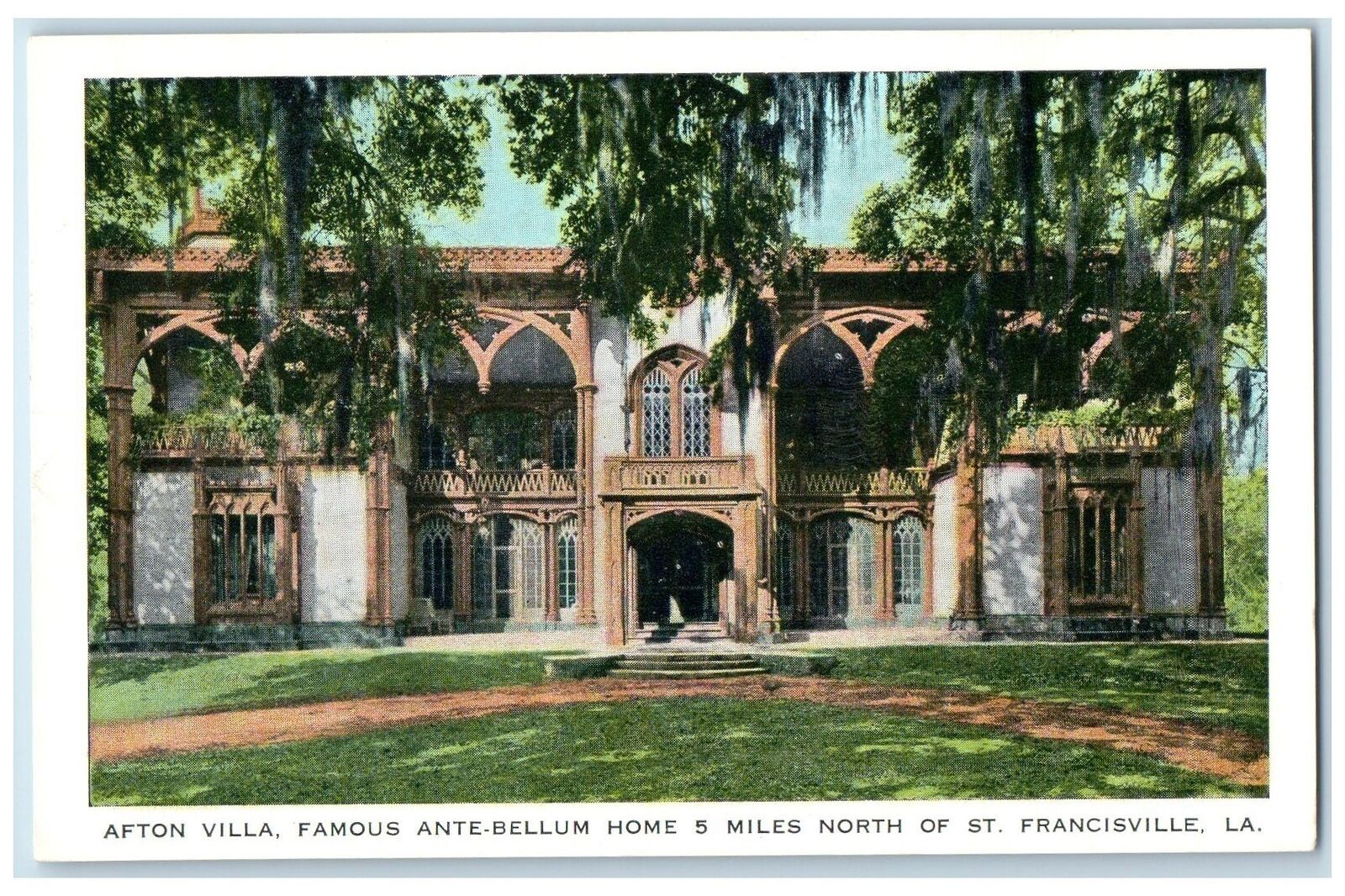 c1920 Afton Villa Famous  Antebellum Home North Of St. Francisville LA Postcard