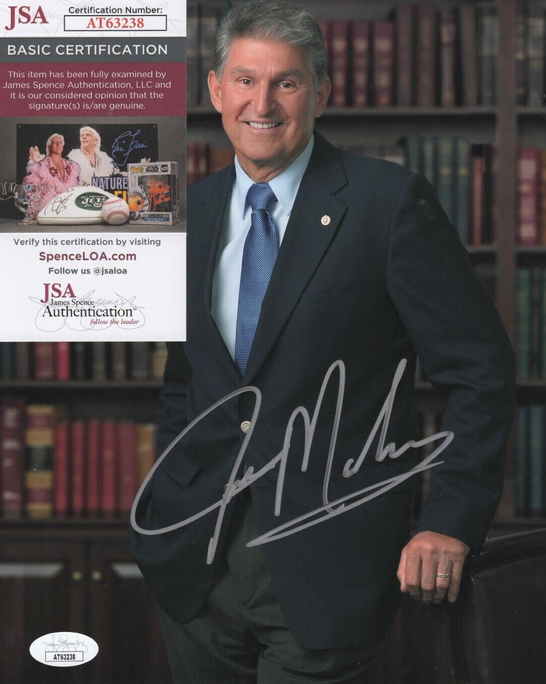 Joe Manchin Signed 8x10 Photo w/ JSA COA #AT63238 West Virginia Senator