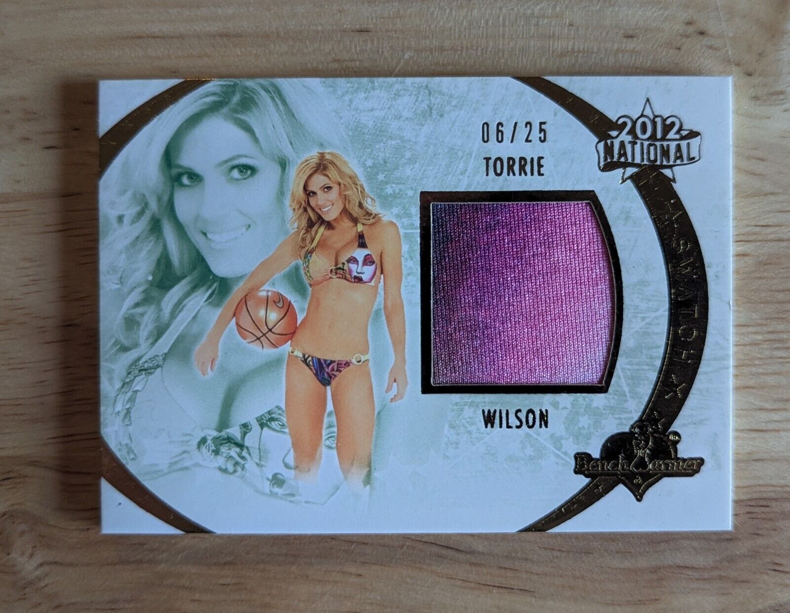 2012 Benchwarmer Gold Archive Torrie Wilson Worn Bikini Swatch 06/25 WWE Star