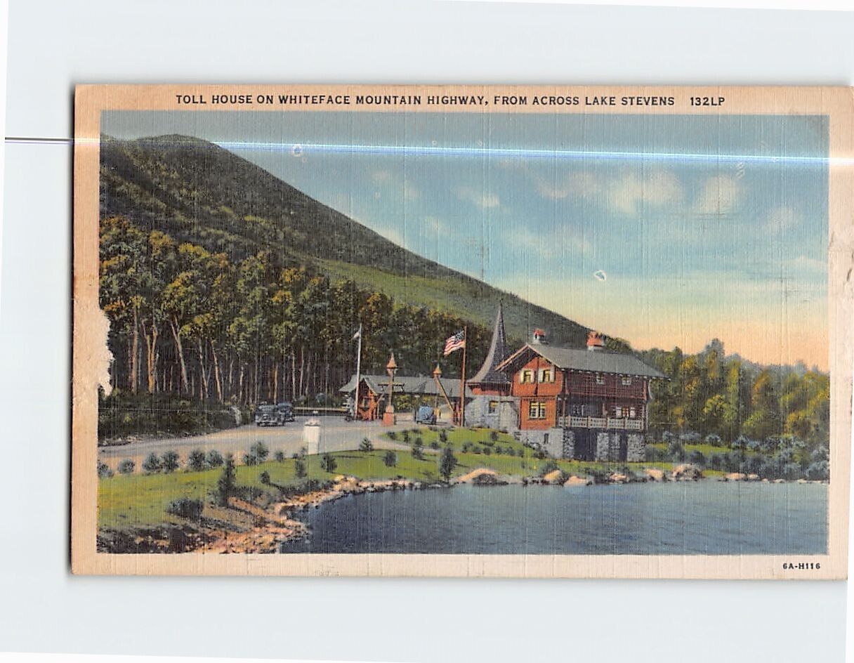 Postcard Toll House on Whiteface Mountain Highway USA