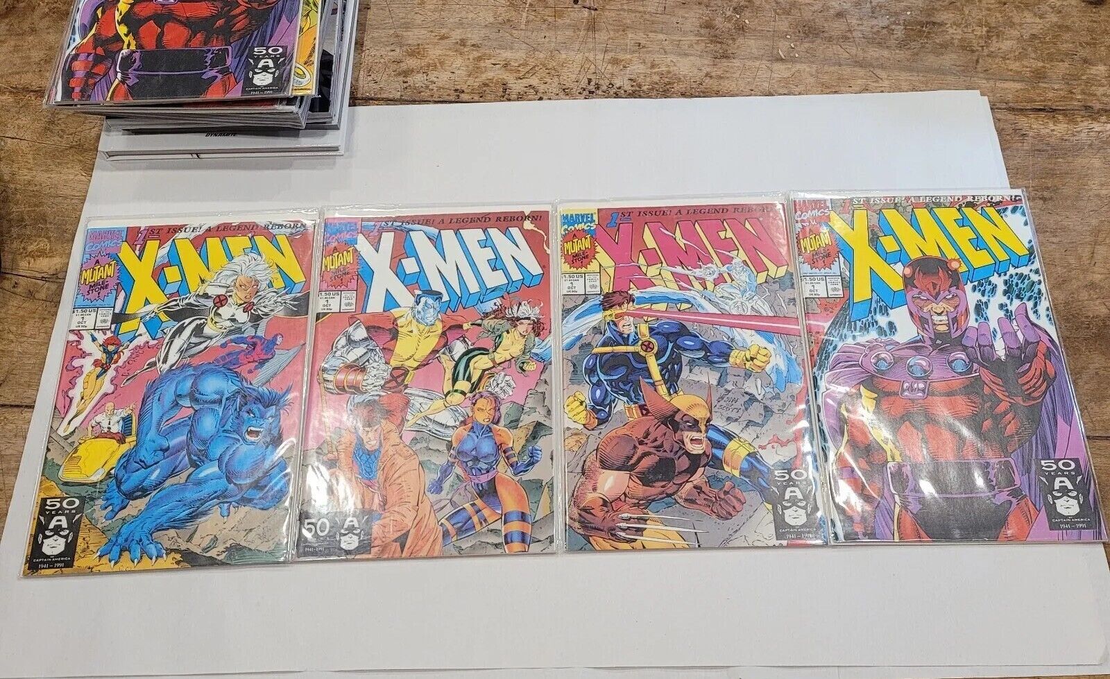 X-Men #1 (Marvel 1991) A Legend Reborn Set of 4 Covers Connecting Comic Book Lot