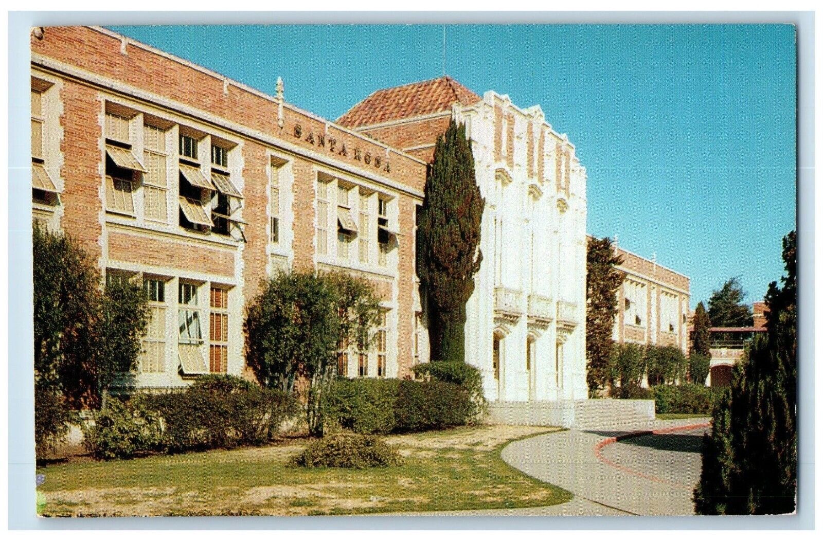 c1960 Santa Rosa High School Fine School System Santa Rosa California Postcard