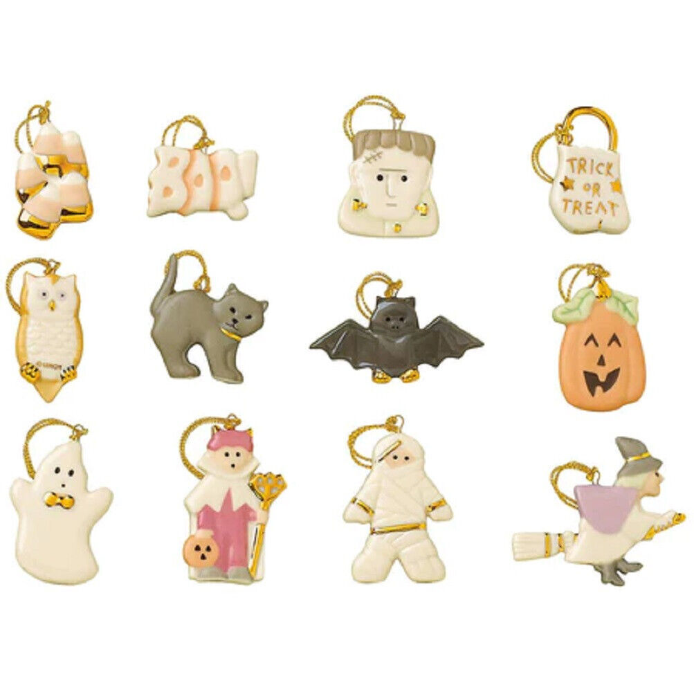 Lenox China Trick or Treat Halloween Mini Ornaments - 12 Piece Set - N/O