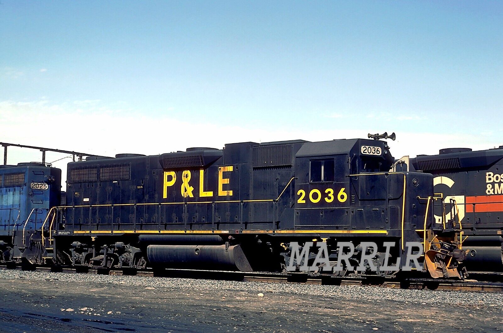 RR Print-PITTSBURGH & LAKE ERIE P&LE 2036 at Youngstown Oh  3/4/1981