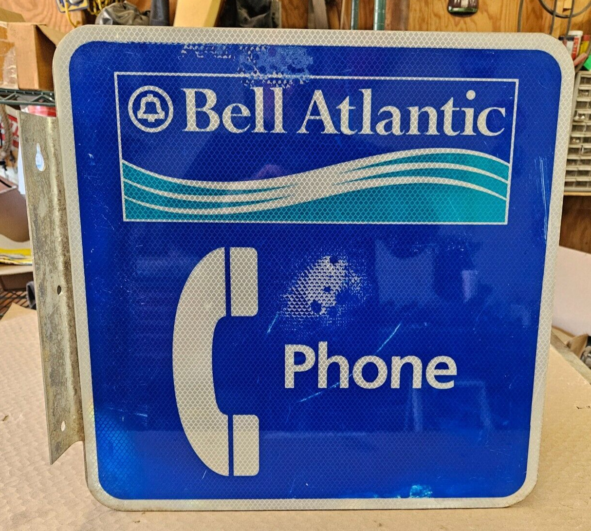 Vintage Bell Atlantic Telephone Pay Phone Flange Sign