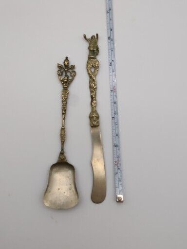 Vtg Figural Montagnani Italy Vatican Roman Hors D\'Oeuvre Appetizer Spoon Knife 