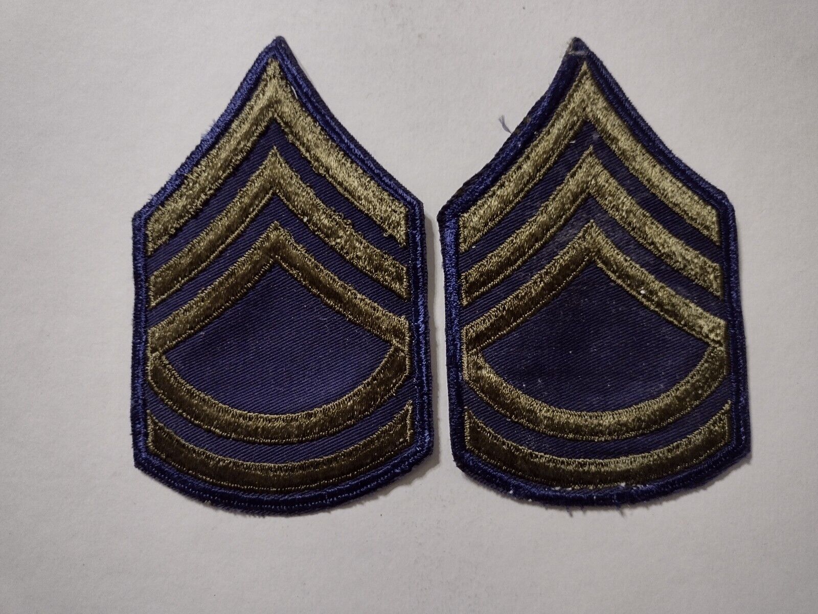 ARMY SERGEANT FIRST CLASS CHEVRONS EARLY 1950\'S PAIR VINTAGE NOS
