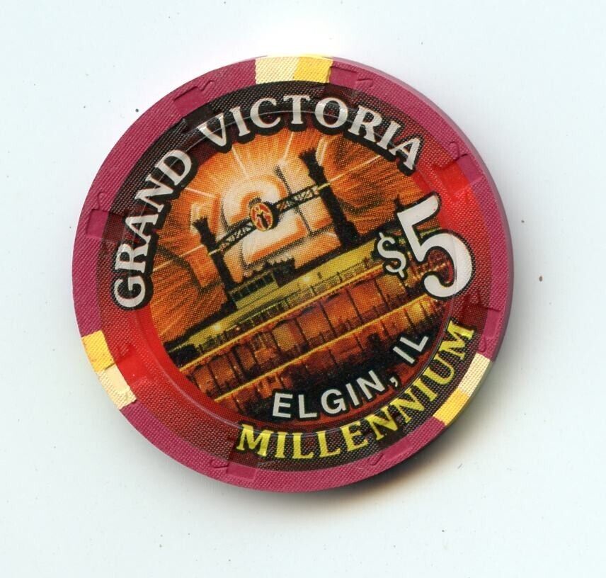 5.00 Chip from the Grand Victoria Casino Elgin Illinois Millennium