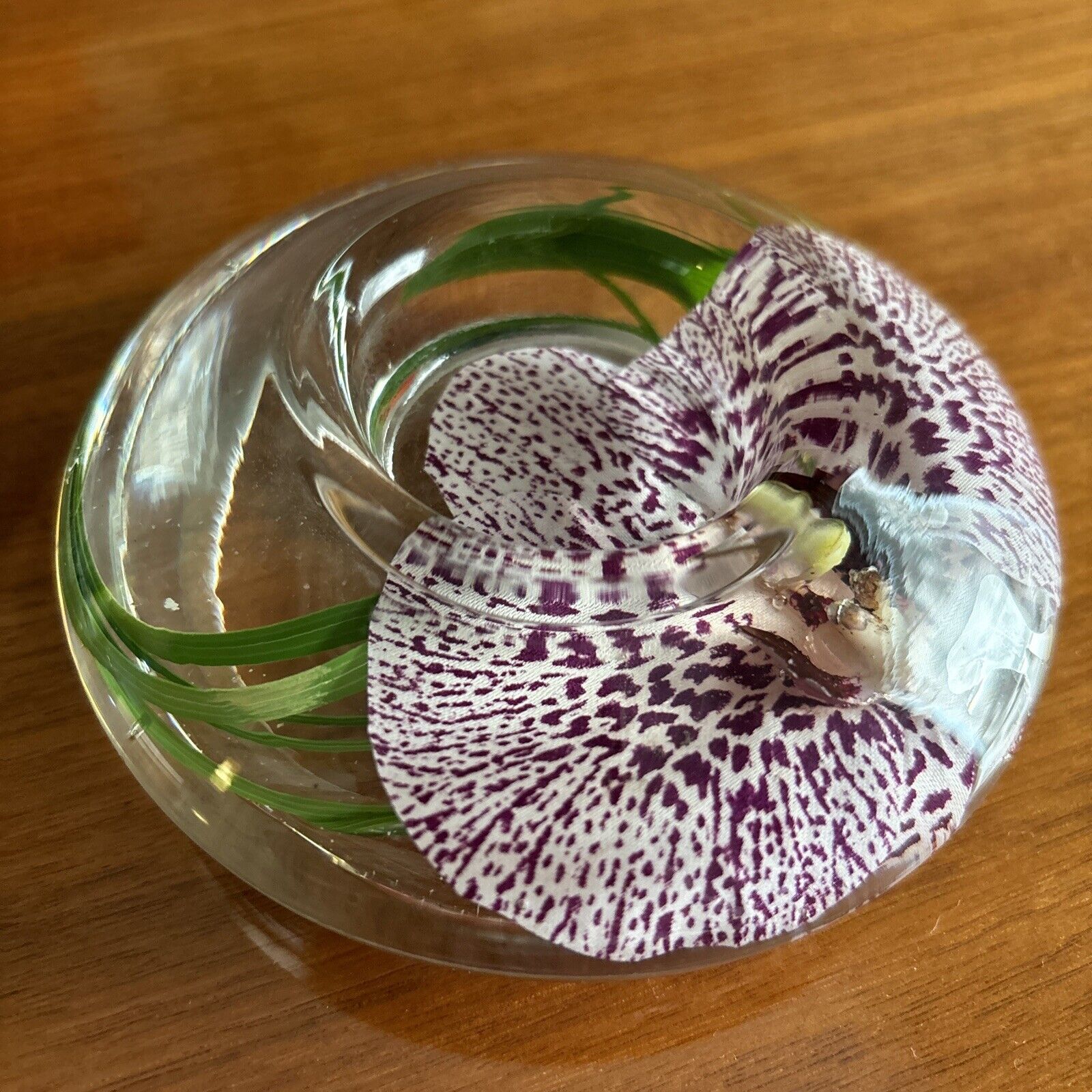 Emilio Robba Spotted Orchid Inside Clear Votive or Tealight Foil Sticker Affixed
