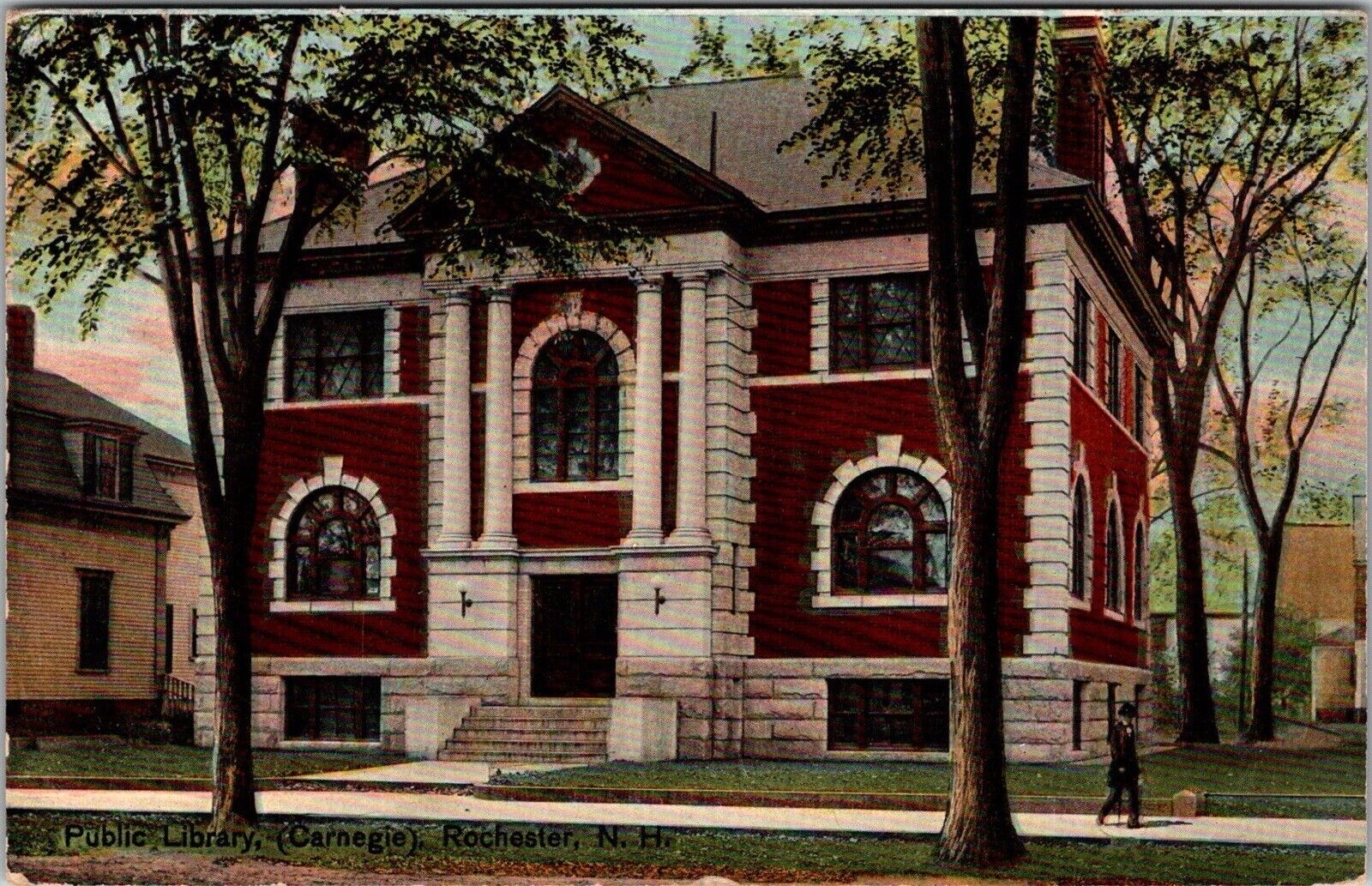 Carnegie Public Library Rochester New Hampshire NH 1913 Vintage Postcard PC17