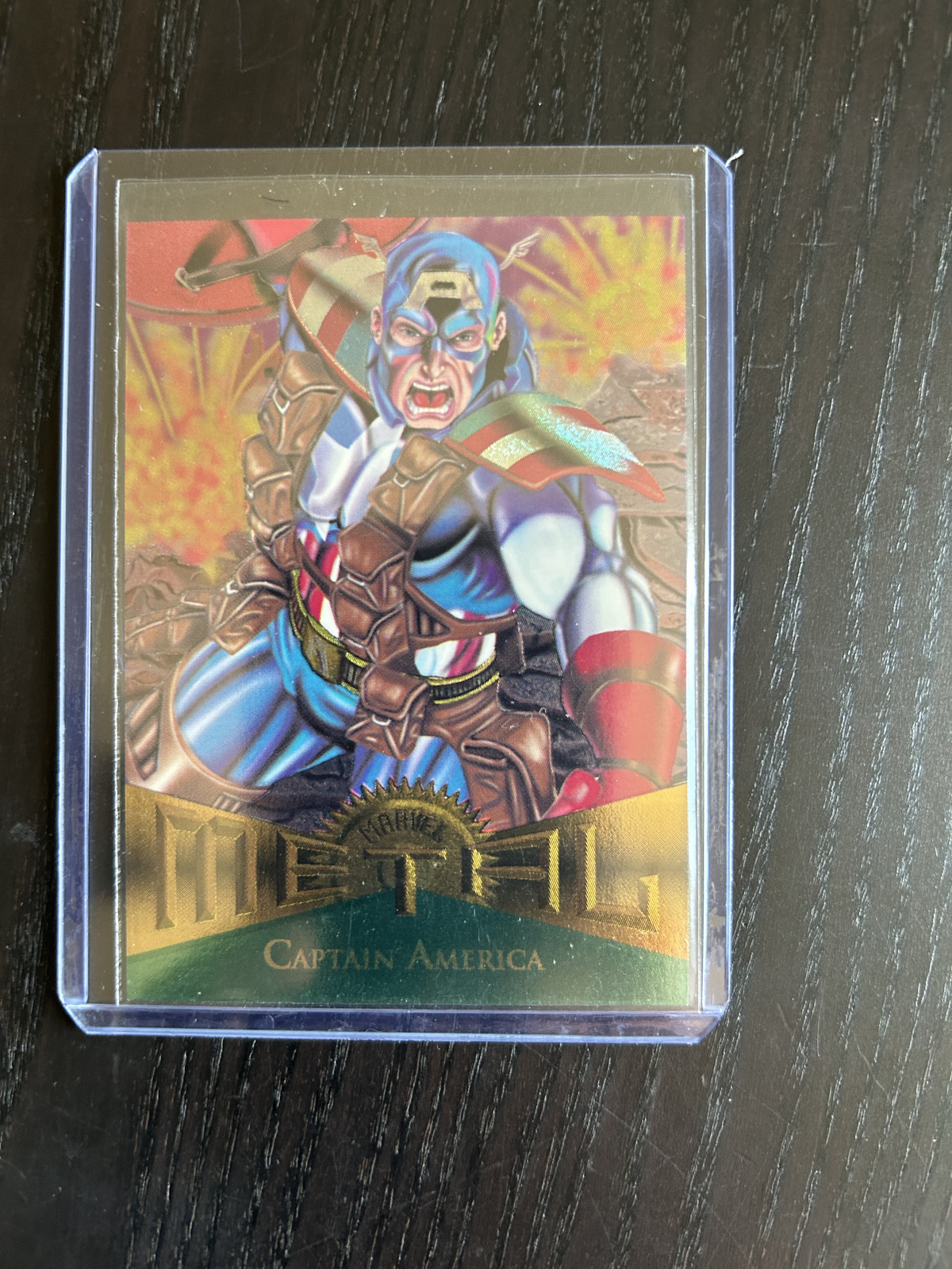 1995 Fleer Marvel Metal Captain America #11 MCU Trading Card