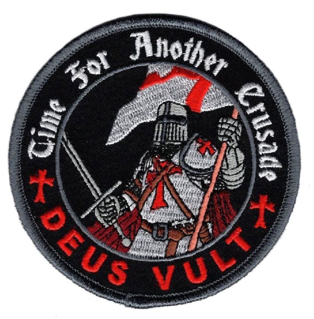 Deus Vult Time for Another Crusade Templar Knight in God Wills IRON ON Patch MTU