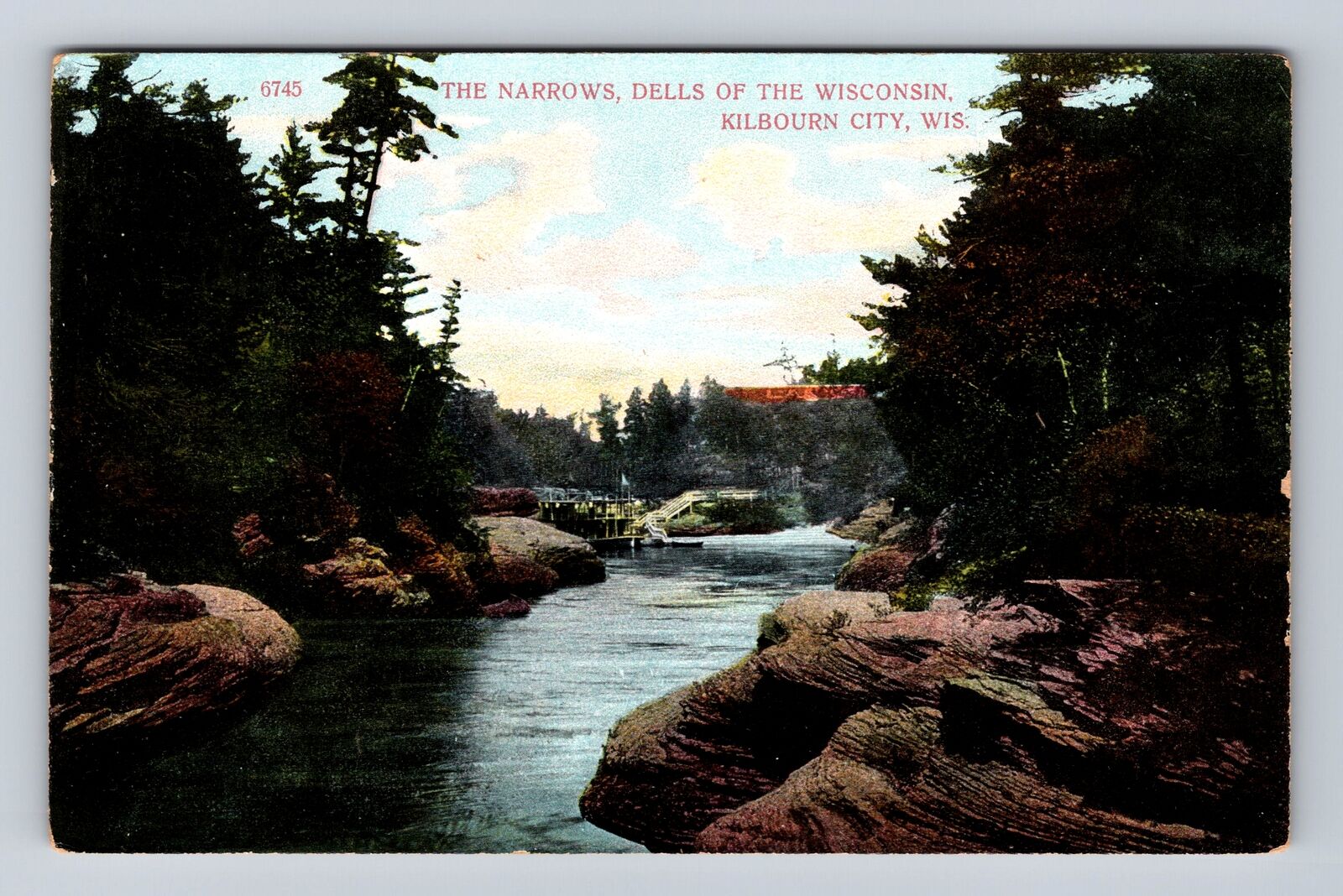 Kilbourn City WI-Wisconsin The Narrows, Dells Of The Wisconsin, Vintage Postcard