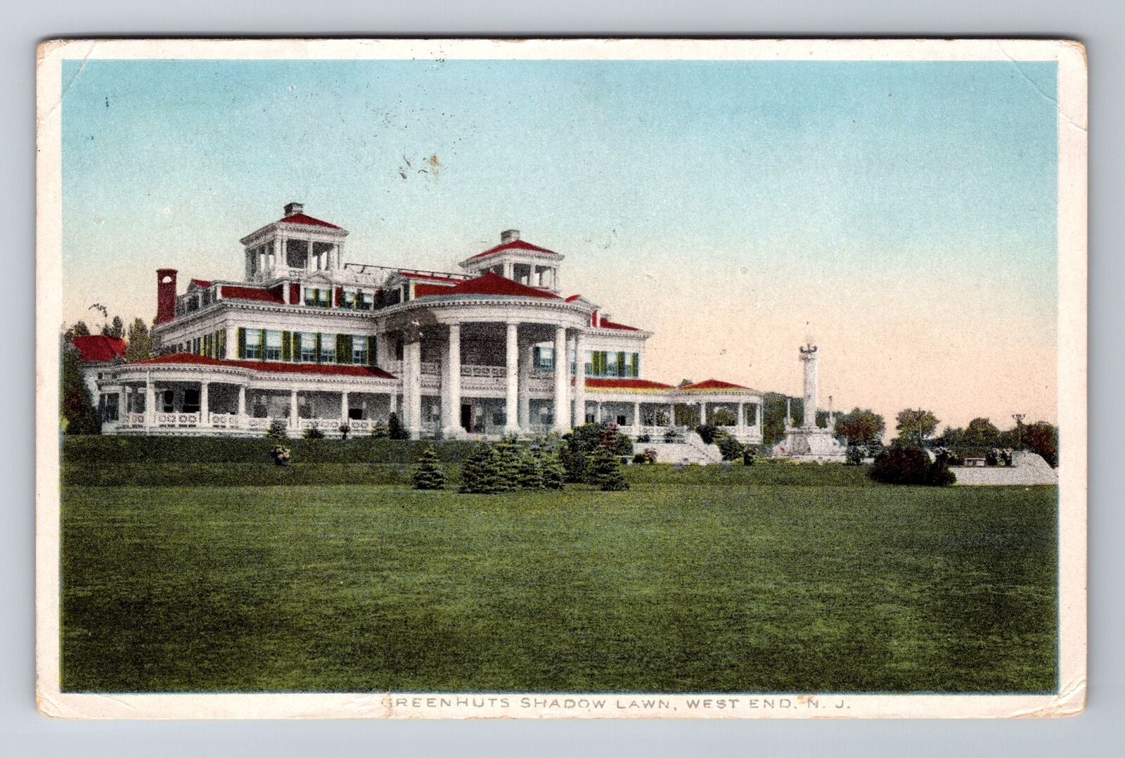 West End NJ-New Jersey, Greenhuts Shadow Lawn, Antique, Vintage c1914 Postcard